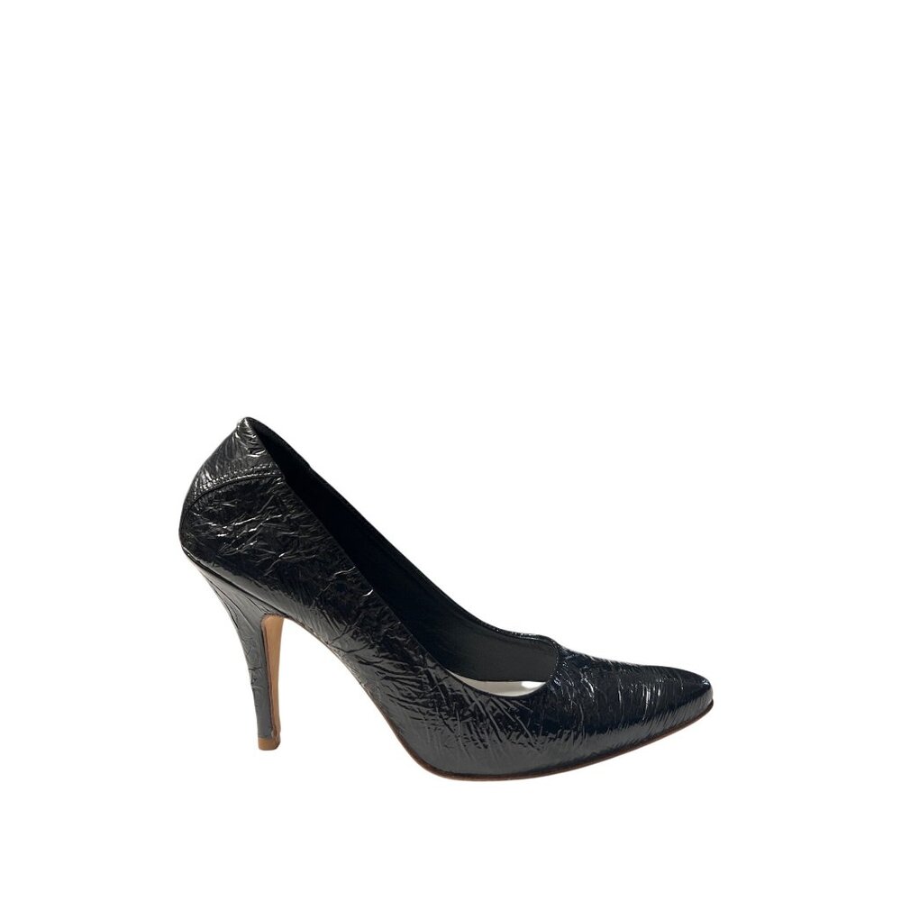 Maison Margiela Crinkle Black Patent Leather Heels Size 38 - Picture 2 of 12